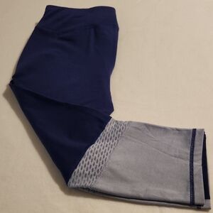 Danskin Now Fitted Deep Blue and Gray Leggings - Women's Size Small